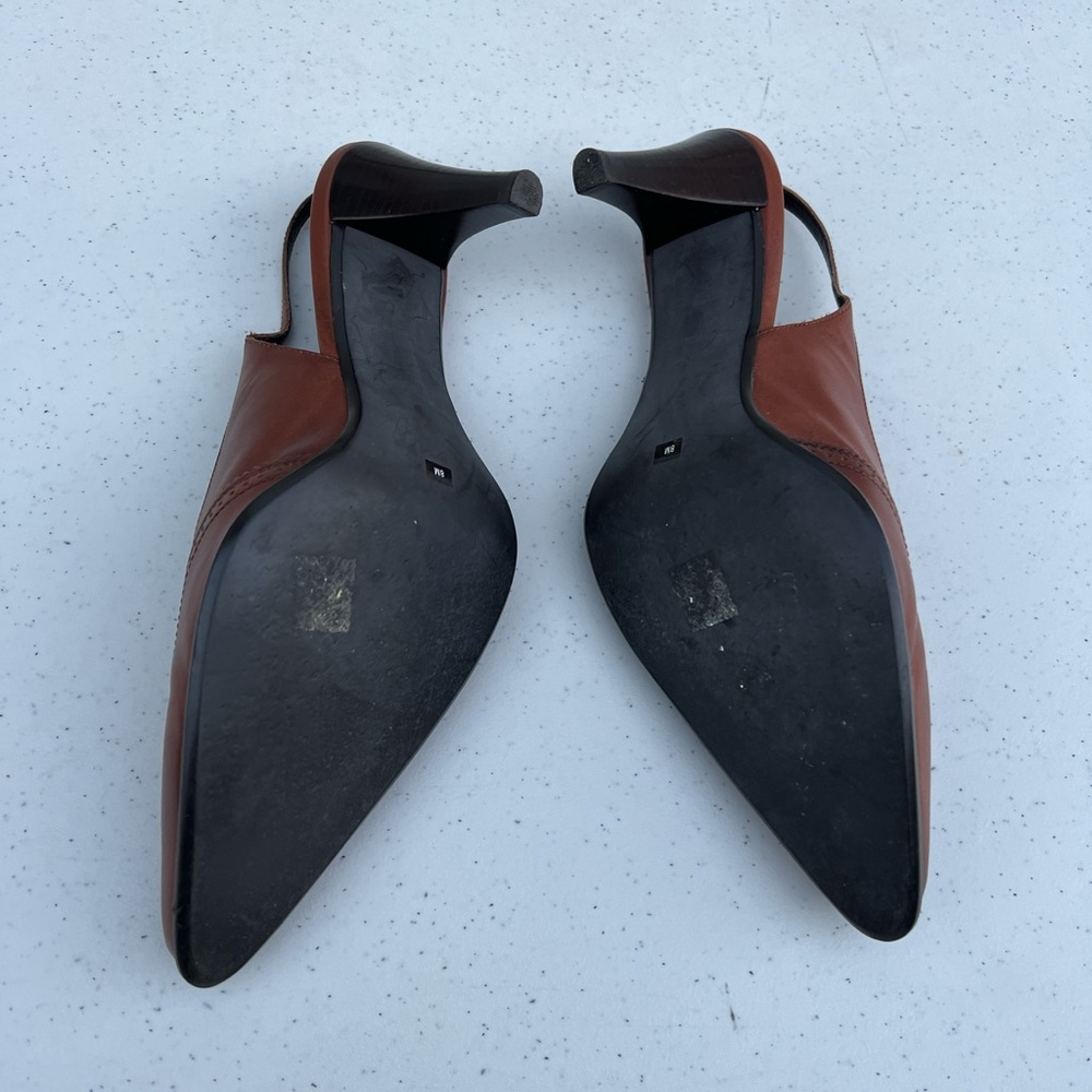 Franco Sarto Brown Slingback Heels - Picture 3 of 9